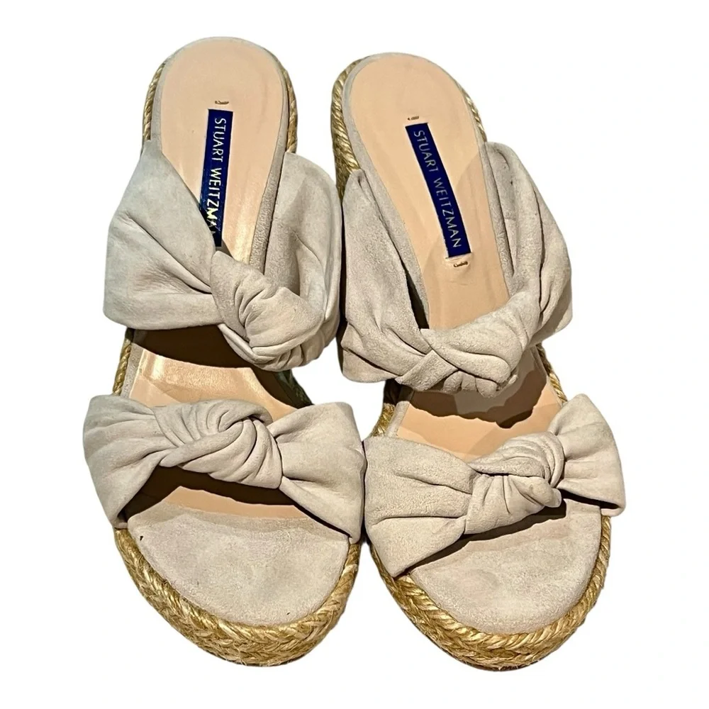 Stuart Weitzman New (no box) Sarena Suede Espadrille Wedge Sandals size 7.5 - Picture 5 of 11